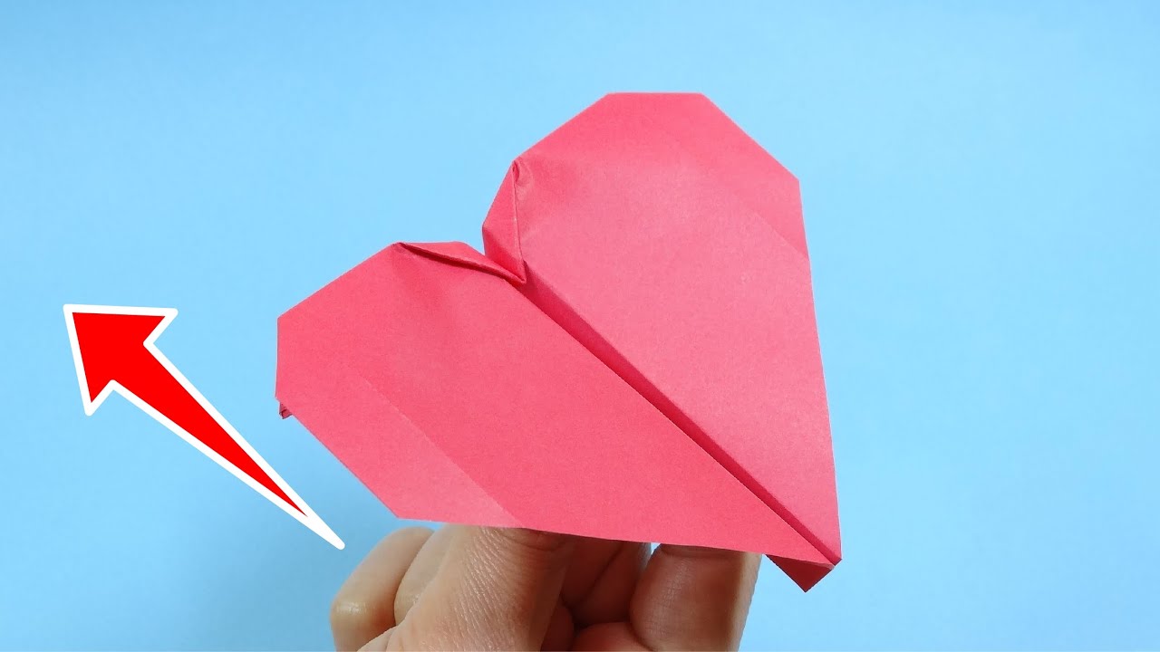 動く折り紙「ハート紙飛行機」Action Origami 