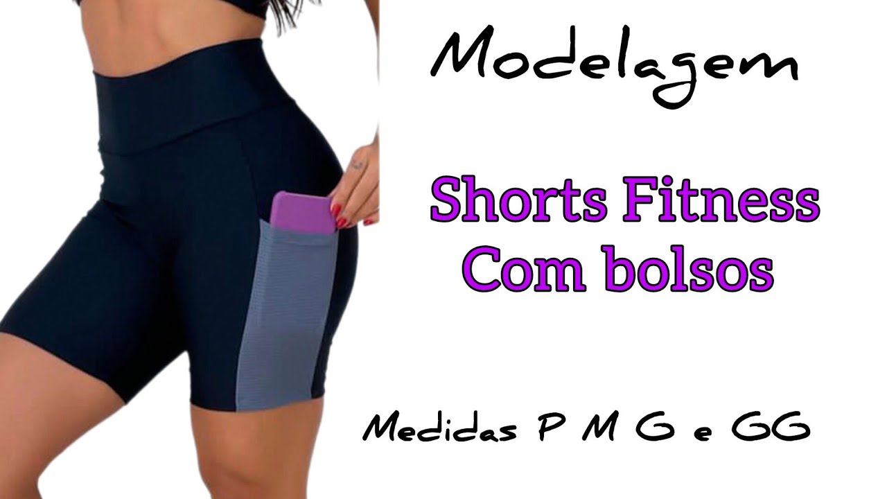 COMO fazer MOLDE SHORTS FITNESS com BOLSOS 