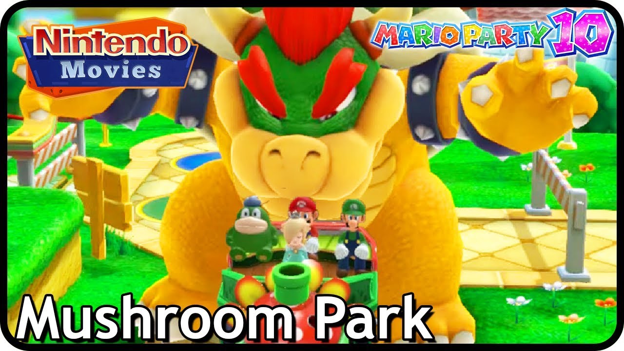 Mario Party 10 - Bowser Party - Mushroom Park 5 Players, Bowser VS Luigi & Mario & Spike & Rosalina