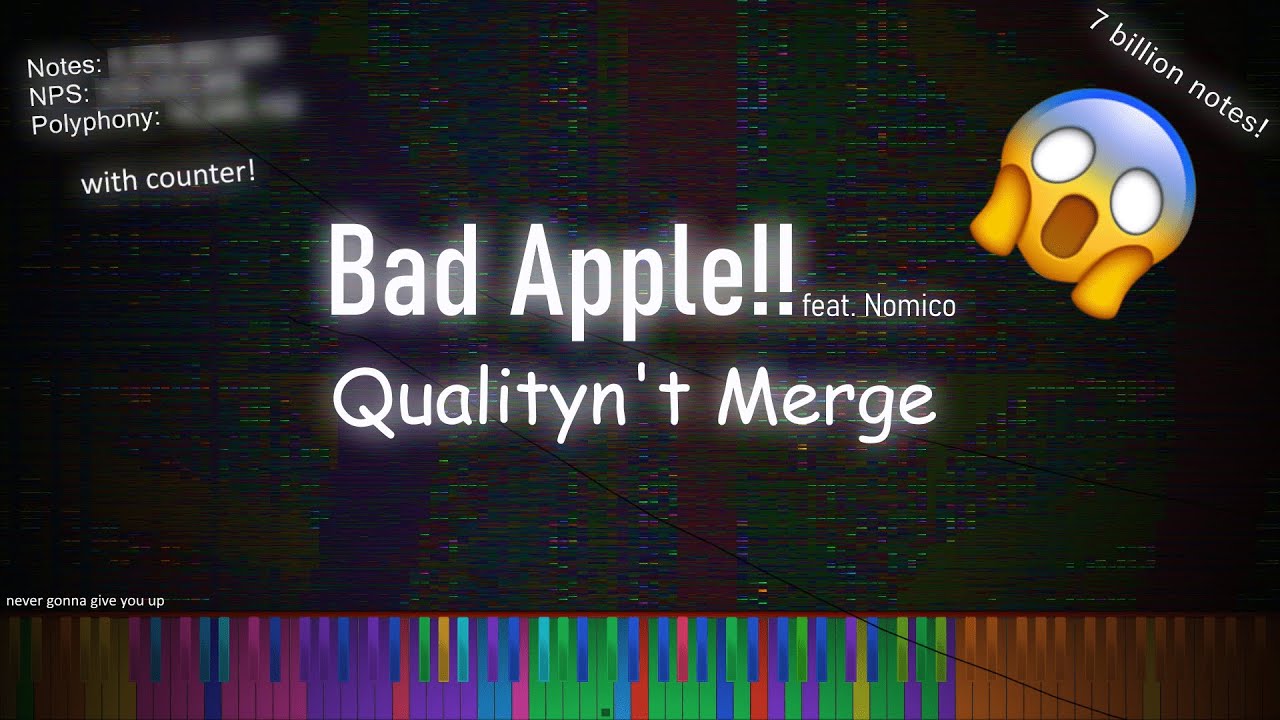 [Black MIDI] Bad Apple 7 Billion Qualityn't Merge
