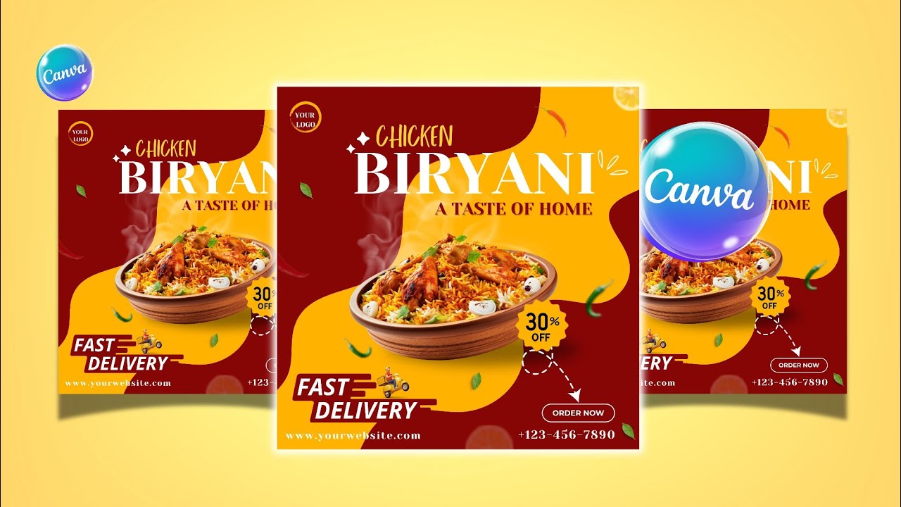 Food Poster Design in Canva ll Easy Tutorial Step by Step ll Canva Food Poster Design