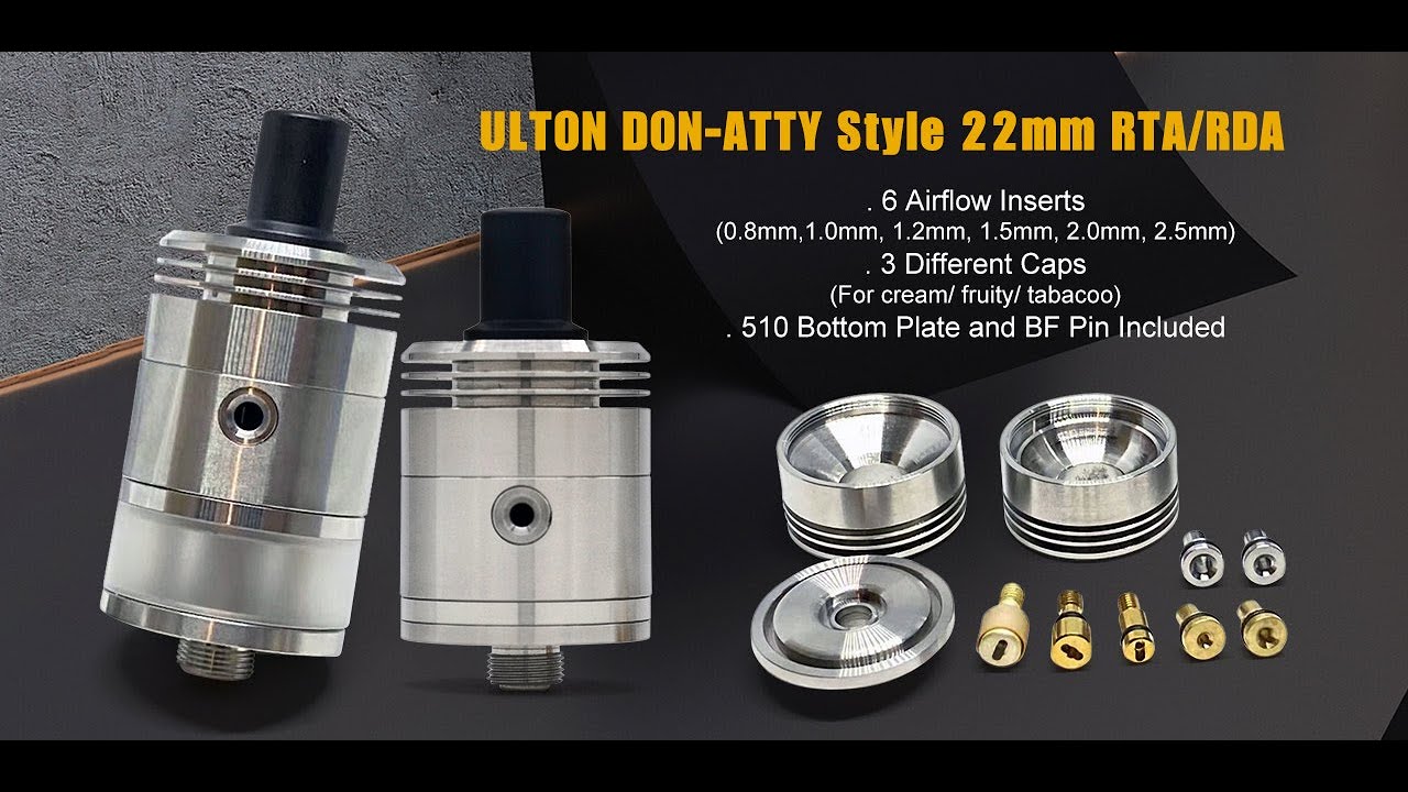 2Fdeal: ULTON DON-Atty Style 22mm RTA RDA w/ Extra Caps/ BF Pins
