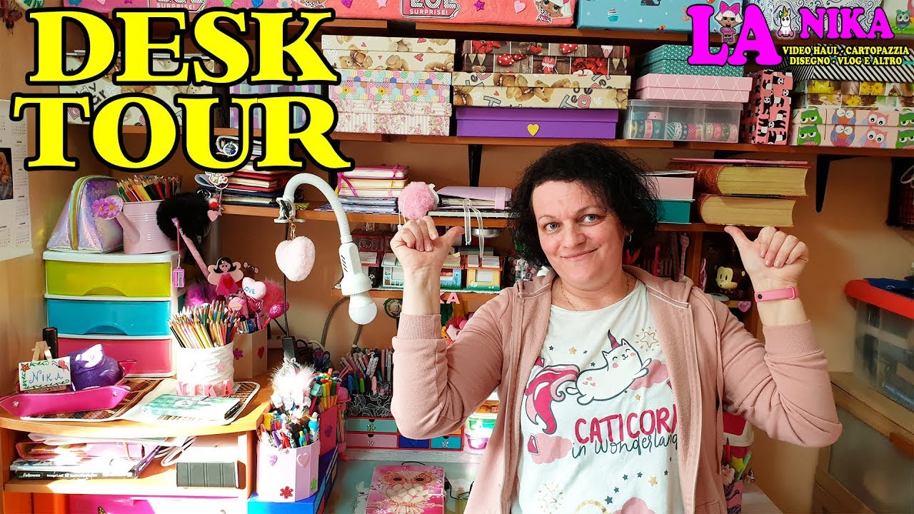 DESK TOUR La Mia MEGA POSTAZIONE CARTOPAZZA Aggiornata a Febbraio 2019 By Nika