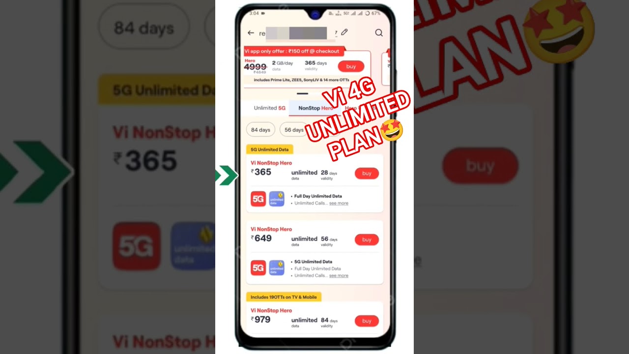 vi 4G unlimited Data || vi 4g unlimited plan || vi 4g unlimited recharge #recharge #shorts #short