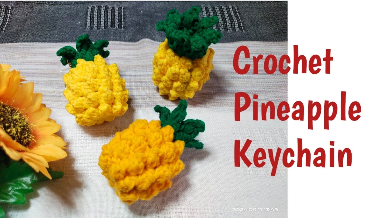 Crochet Pineapple Keychain Tutorial|#crochet #pineapple #keychain #beginners
