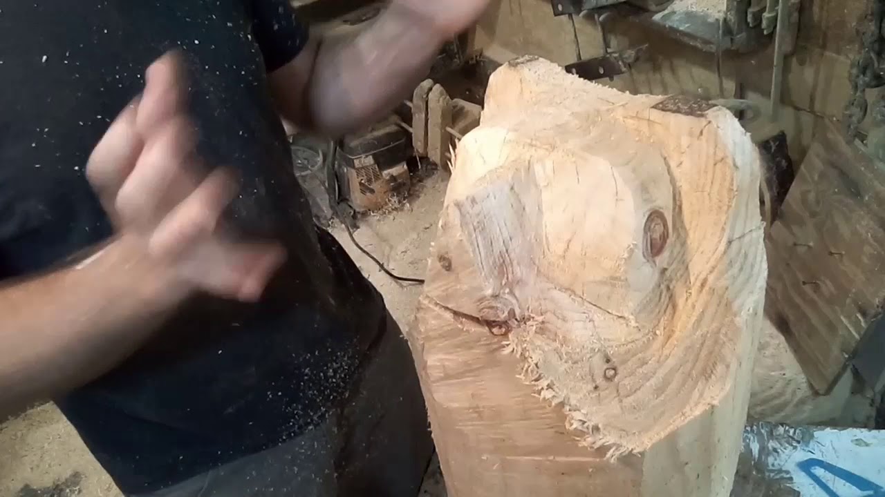 Chainsaw carving beginners, bear head shape