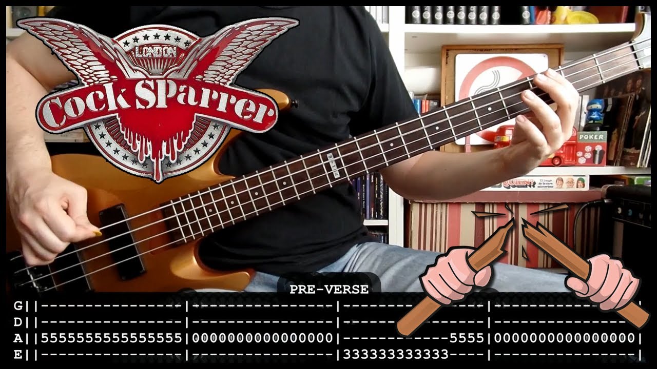 COCK SPARRER - Nothing like you (bass cover w/Tabs & lyrics)