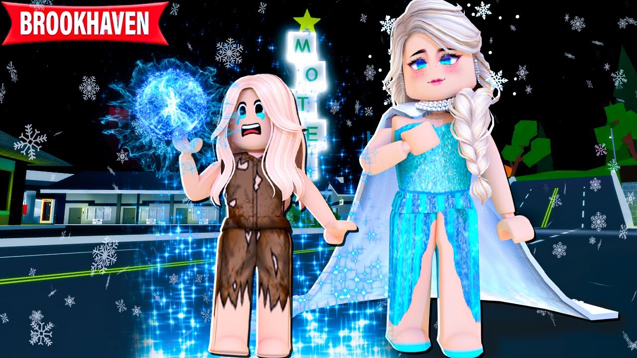 FILHA PERDIDA DA ELSA DESCOBRIU PODERES DE GELO - HISTORINHA DE BROOKHAVEN RP ROBLOX ❄
