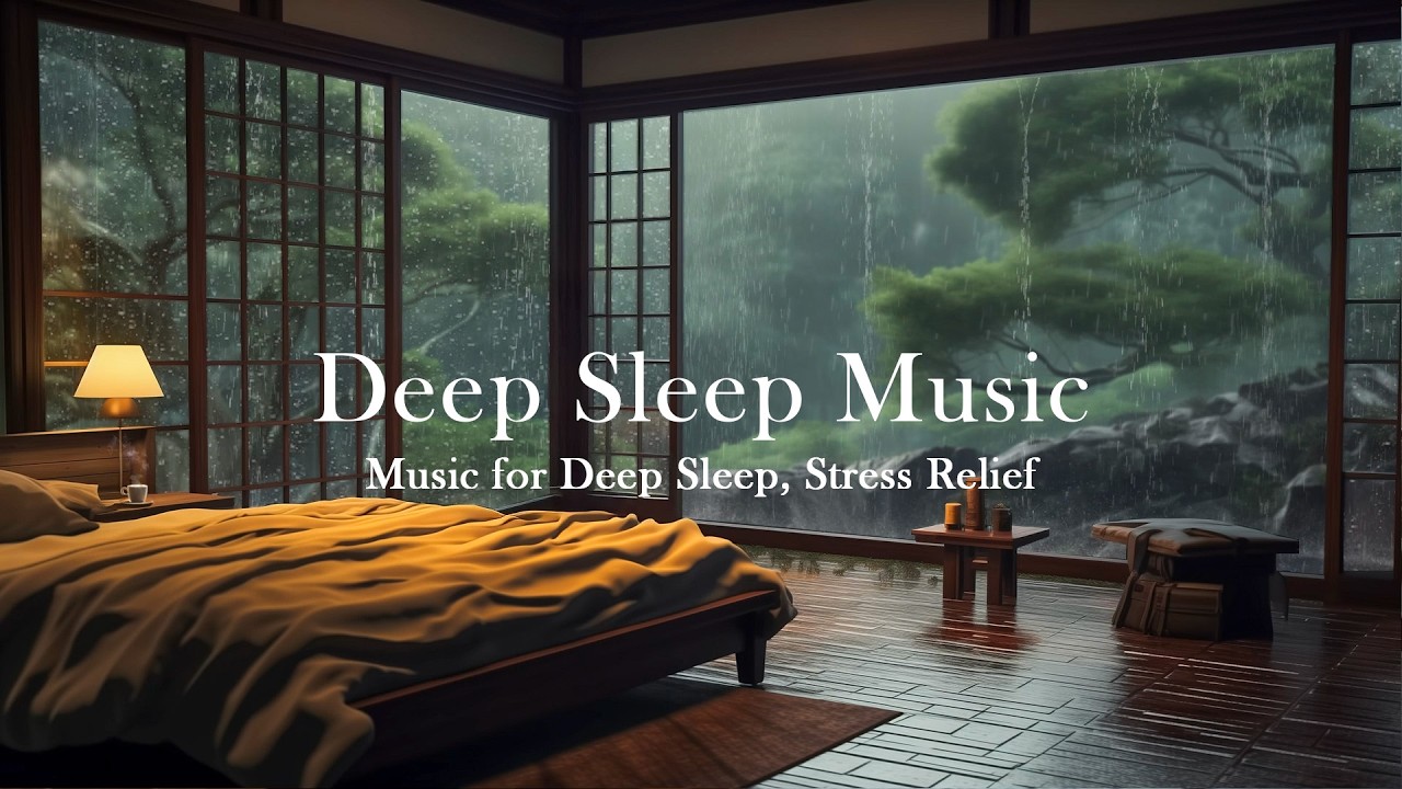Warm Bedroom Piano and Rainfall — Ease Stress, Quiet Your Thoughts, and Drift into Peaceful Calm