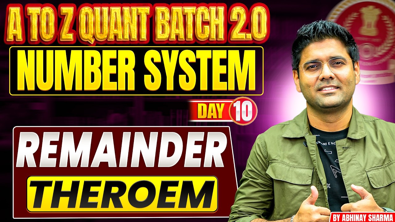 क्या बचेगा ? A to Z Concepts of Remainders ! Number System -10 || Abhinay Sharma