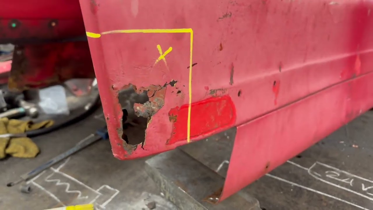 Massey Ferguson 135 Bonnet patch panel repair day 1