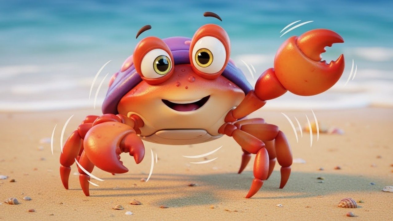 Смеющийся Краб играет на барабане «Бум-Бум» 🦀🥁🌊 | Мультфильм для детей и весёлые ритмы