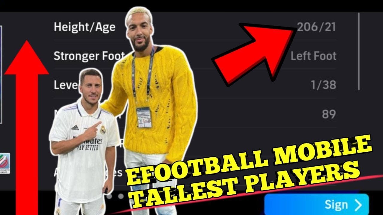 Tallest Players in eFootball Mobile 2025 🔥☠️ | New Tallest Players eFootball Mobile
