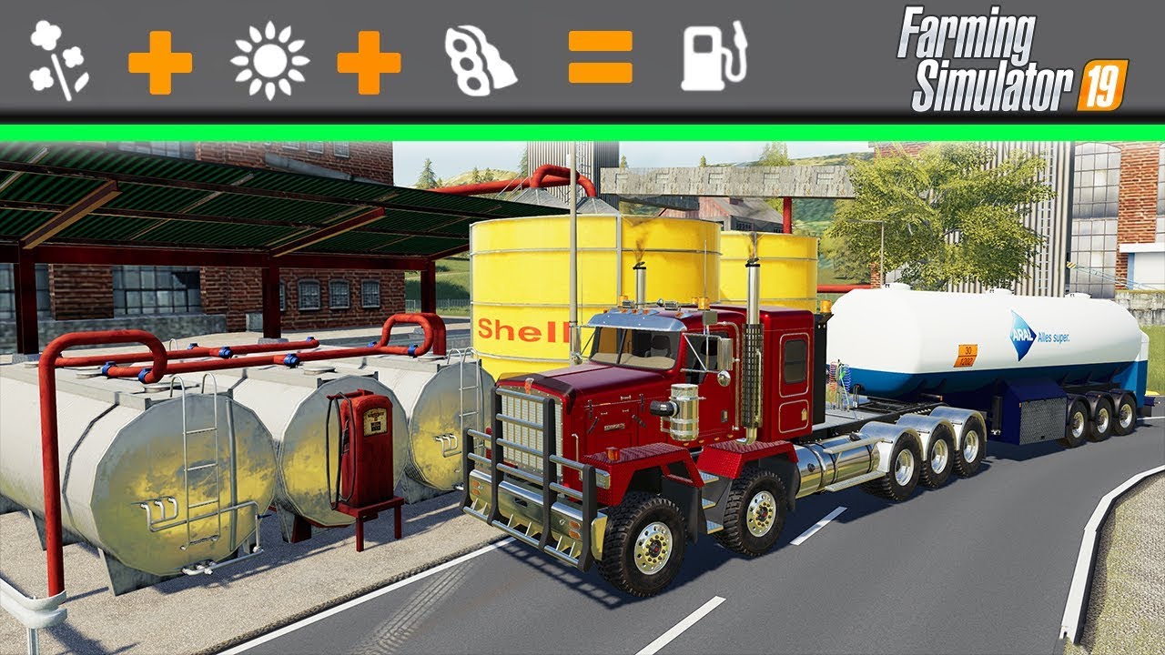 FS19 Производство дизельного топлива - сбор урожая рапса, сои, подсолнечника.