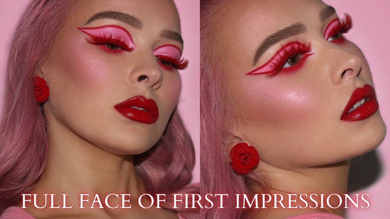 Graphic Liner│Pink & Red Makeup│Full Face of First Impressions