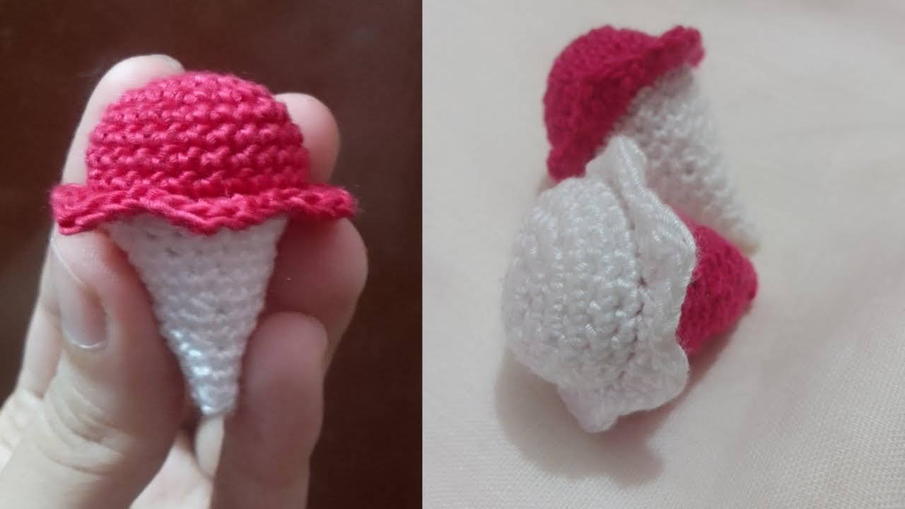 Cute crochet Ice cream (key ring) 🪡🧶 কুশিকাটার চাবির রিং🪡🧶 #keyrings