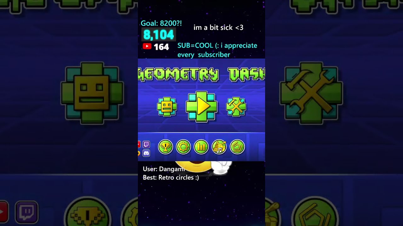 GD stream!! DOING requests, levels, anything (: SUB=COOL