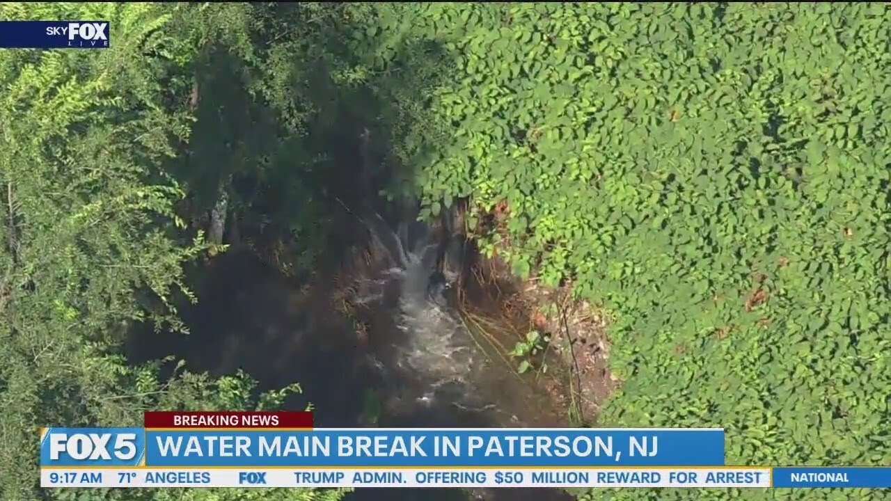 Large water main break in Paterson, NJ
