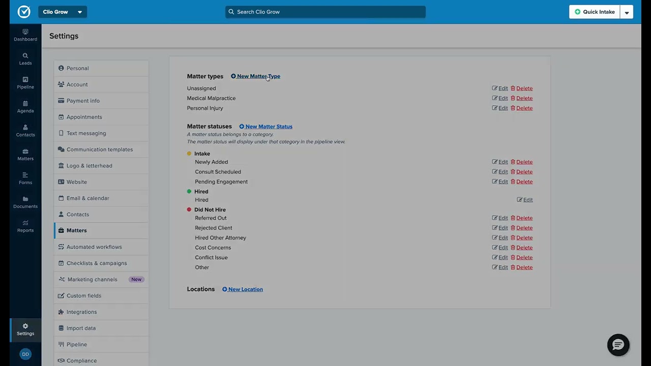 Clio Automated Workflows Video #2   Match Practice Areas in Clio Grow