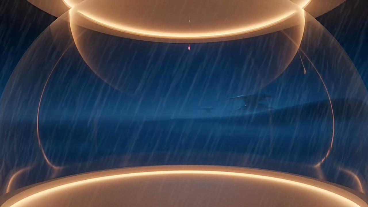Alien Rain Under a Glass Dome — Futuristic Sleep Ambience (8H)