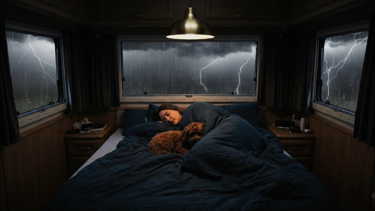 Cozy Night Rain Inside Car 🚗 Rain & Thunder on Windshield | Heavy Rain Sounds for Sleeping