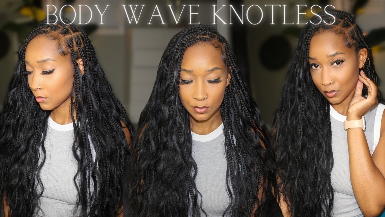 DIY Smedium Knotless Body Wave Braids ft Hot Braids