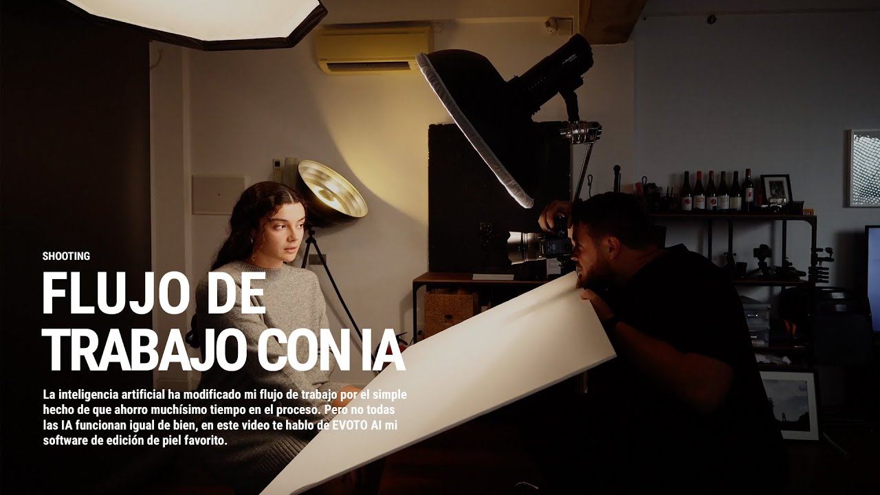 Sesión de retratos en estudio usando Inteligencia Artificial para editar la piel
