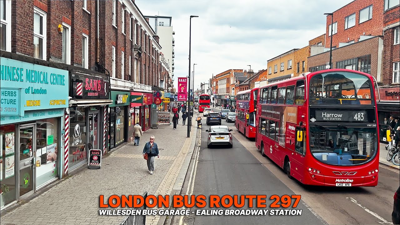Upper Deck London Bus Ride: Route 297 from Willesden in Northwest London to Ealing in West London 🚍