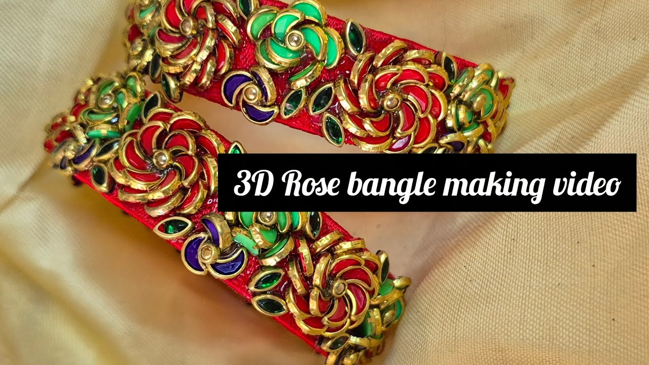 Beautiful 3D Rose Silk Thread Bangles Making Video | Easy Handmade Designer Bangles at Home/diy