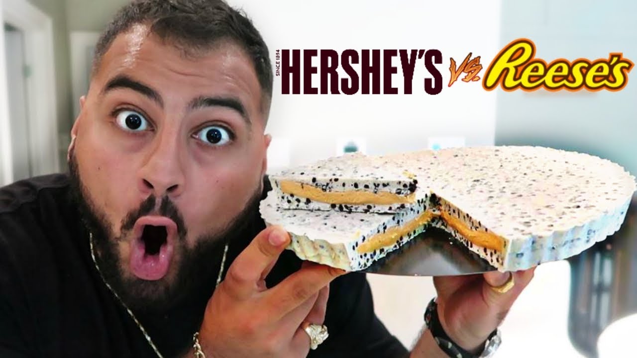DIY GIANT HERSHEY'S COOKIES N' CREAM REESE'S PEANUT BUTTER CUP!!