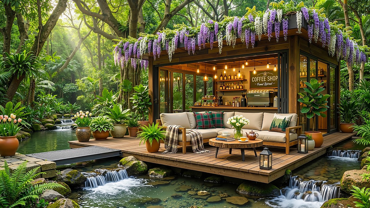 Peaceful Woodland Coffee & Book Jazz ☕ Calm Instrumentals & Nature Sounds for Work & Study