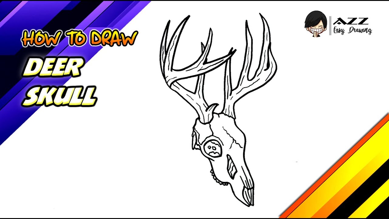 How to draw Deer Skull step by step