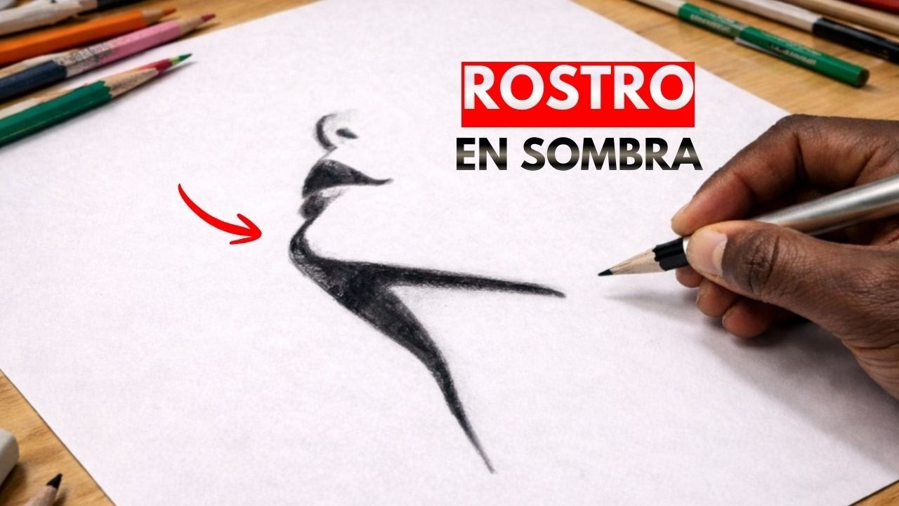 Cómo Dibujar Rostro Realista Usando Solo Sombras | Silueta Realista Paso a Paso