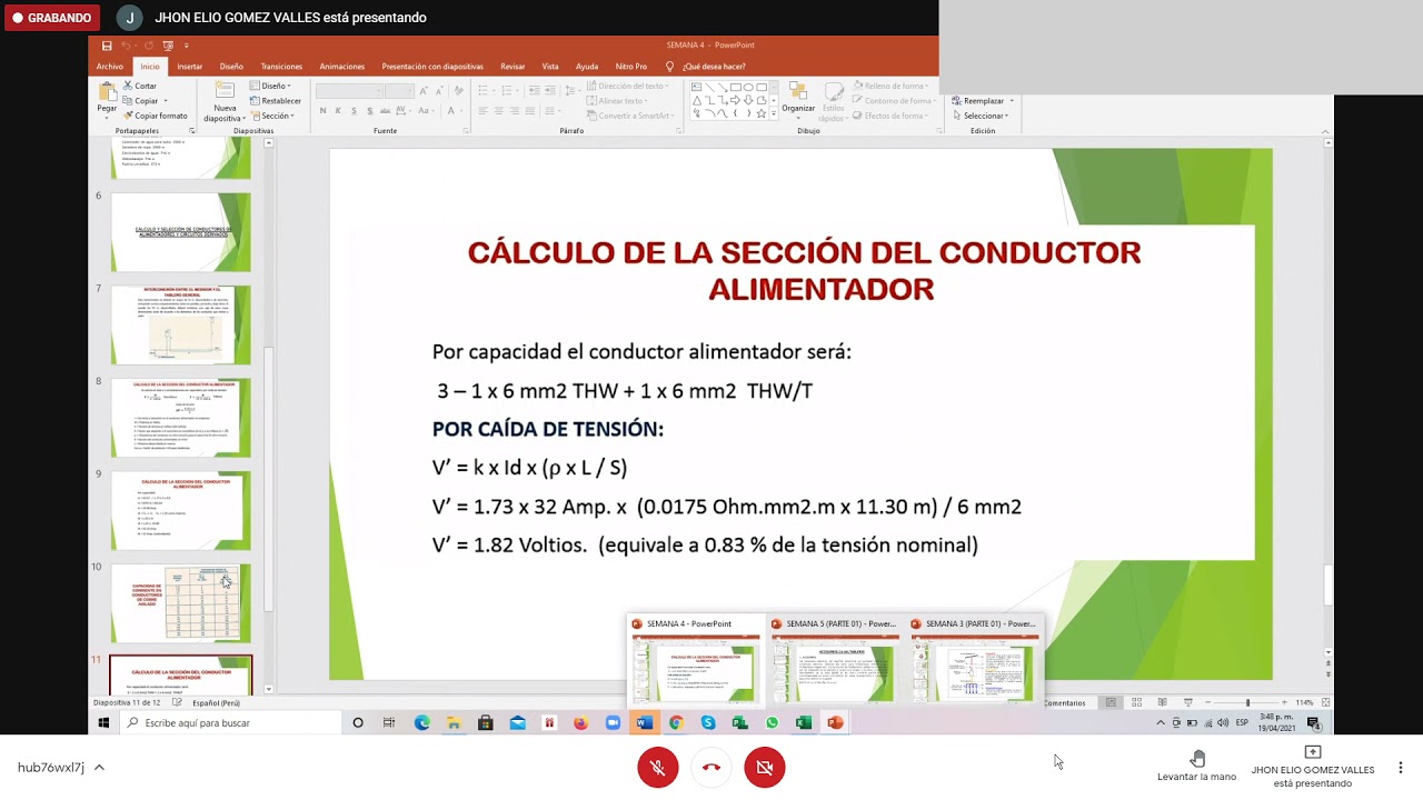 Calculo y conductores de alimentadores y circuitos derivados 