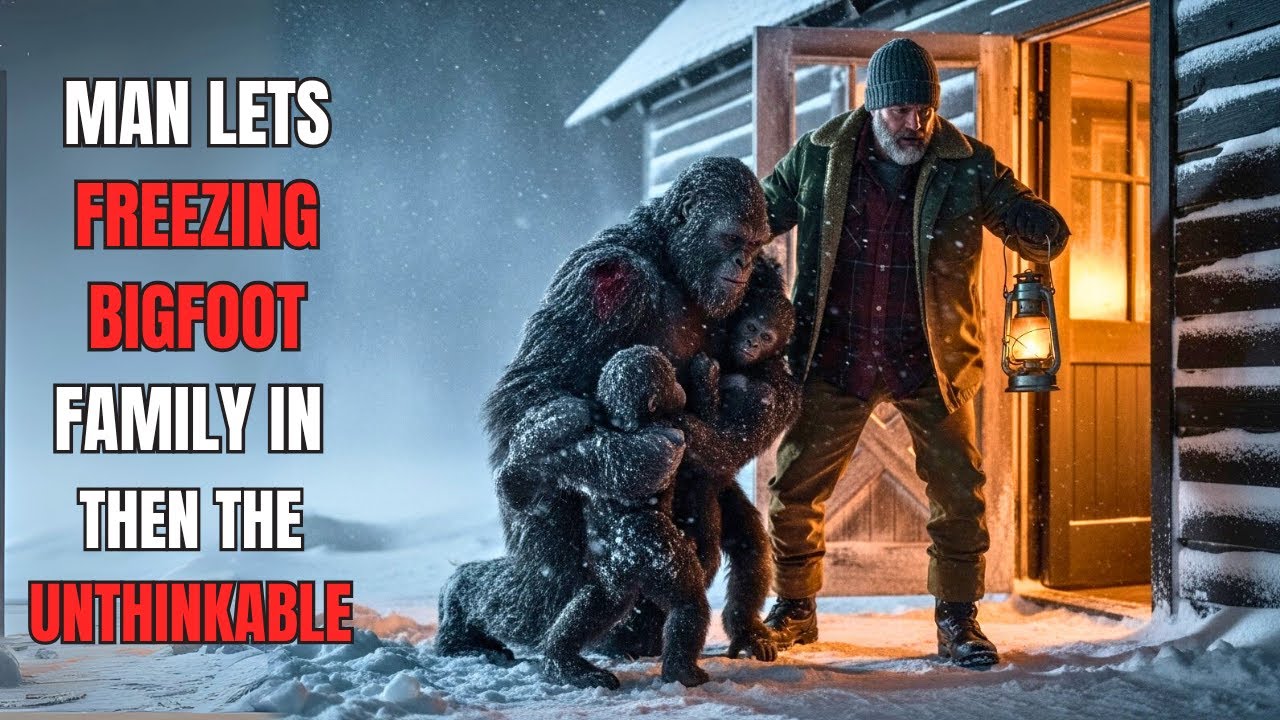 Man Lets Freezing Bigfoot Mother And Two Baby Bigfoots Into His Home — Then The Unthinkable Happens
