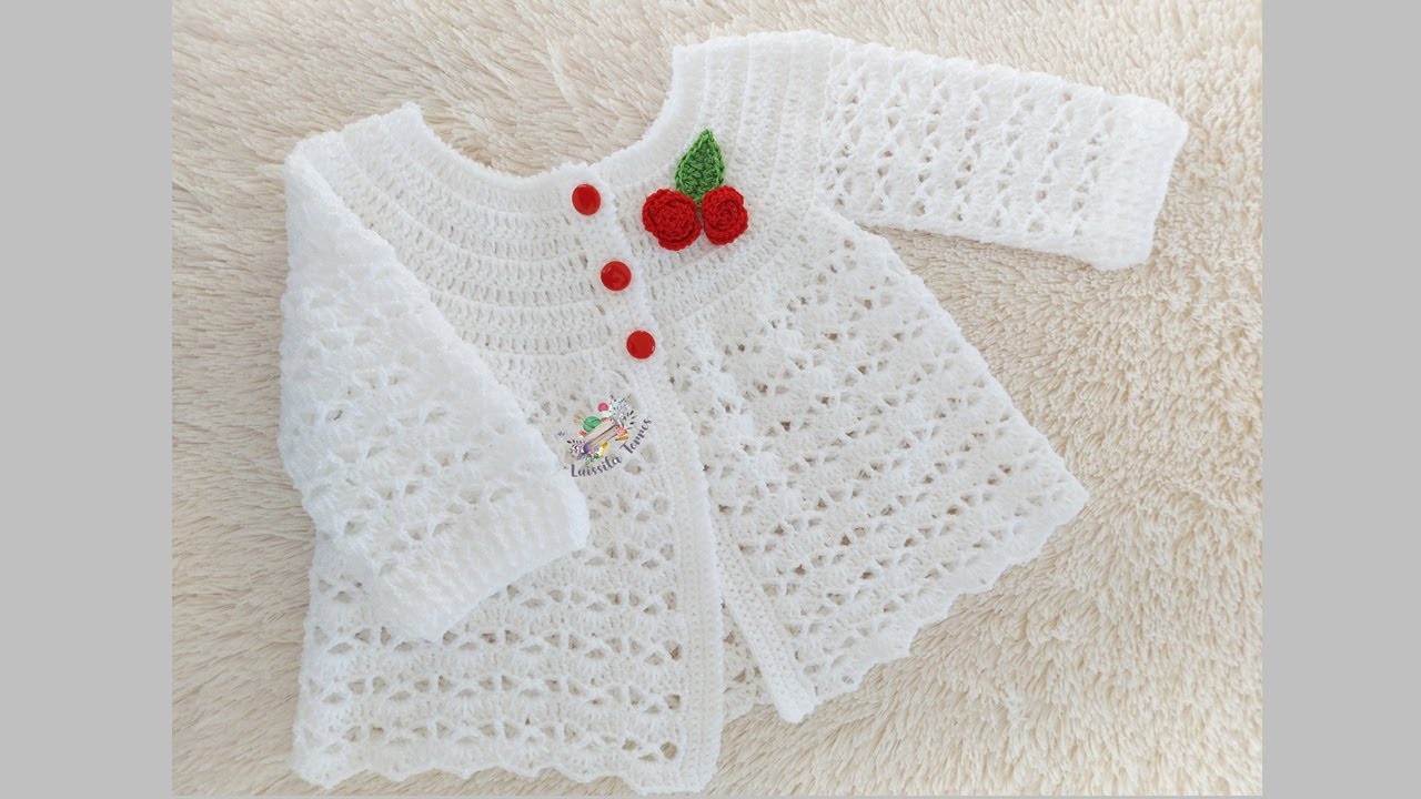 ABRIGO * SUETER * A CROCHET PARA BEBÉ  - PASO A PASO - MODELO UNISEX - 0 A 3 MESES