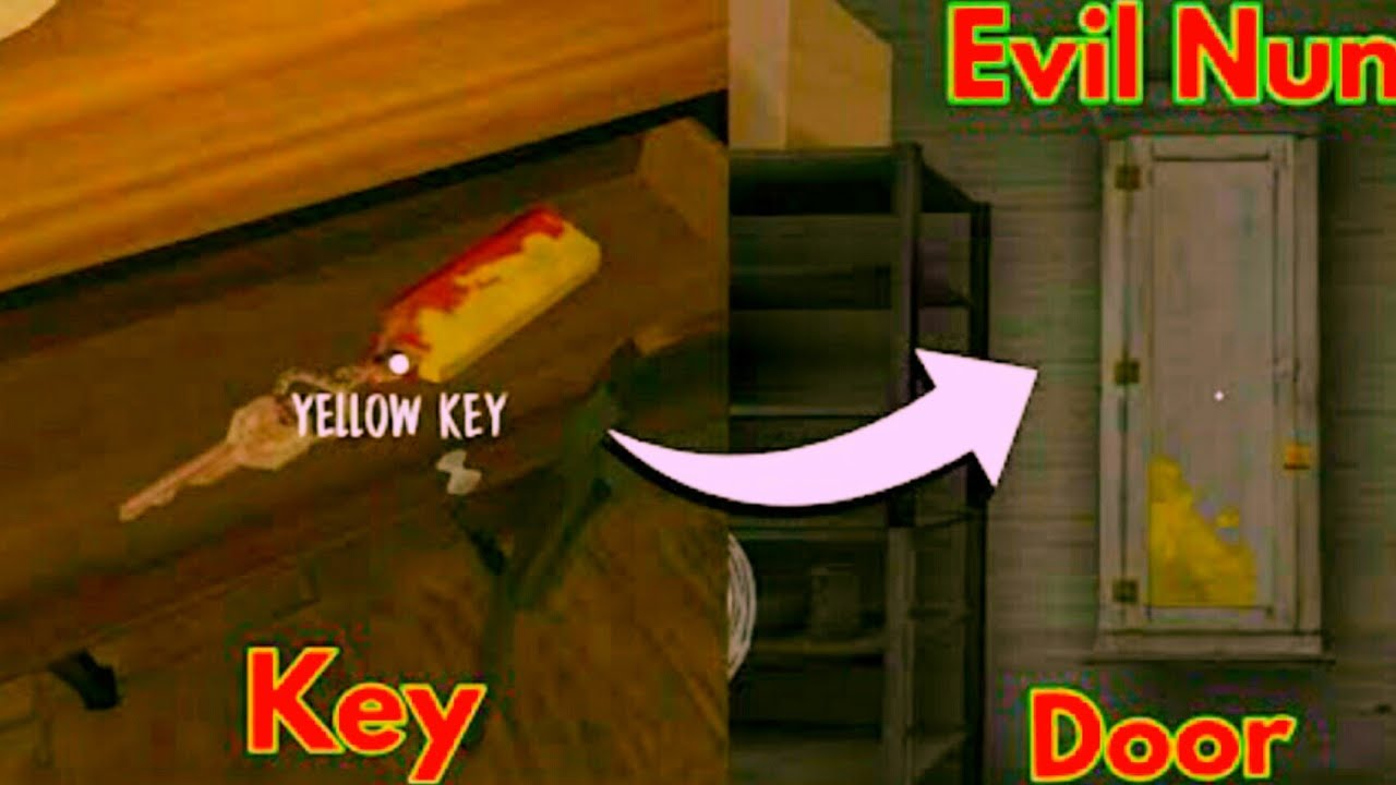 How to find and use the Yellow Key ( Evil Nun 1.3 update )