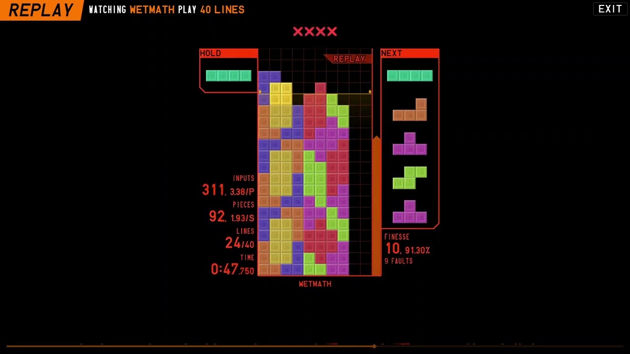 1-8 Stacking achievement in Tetr.io (Braindead stacking method)