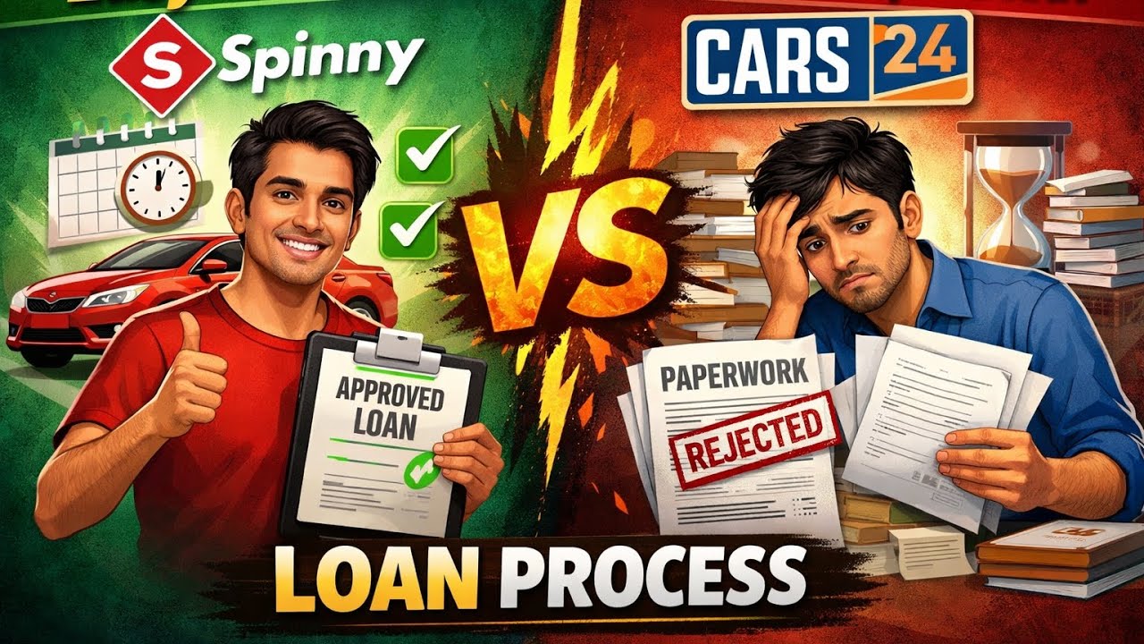 Spinny vs Cars 24 loan process | interest and loan charges 