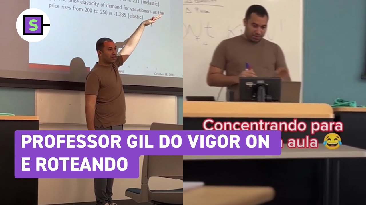“UI, BRAZIL”! Gil do Vigor aparece dando aula em INGLÊS