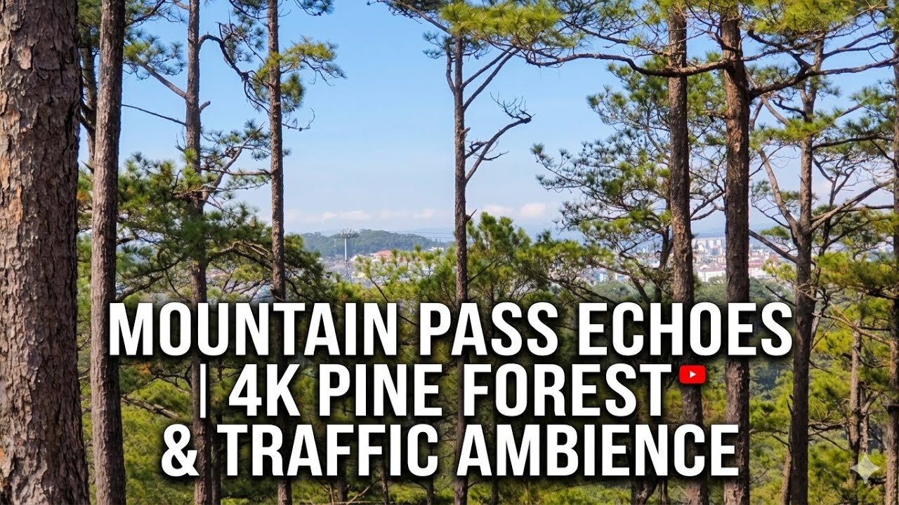 Mountain Pass Echoes | 13 Min Pine Forest & Busy Traffic Ambience | 4K Cinematic Life | Oppa Toai