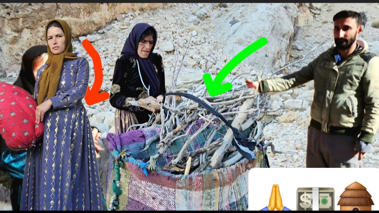The Lur Nomadic Girl's Journey to the Mountains for Firewood