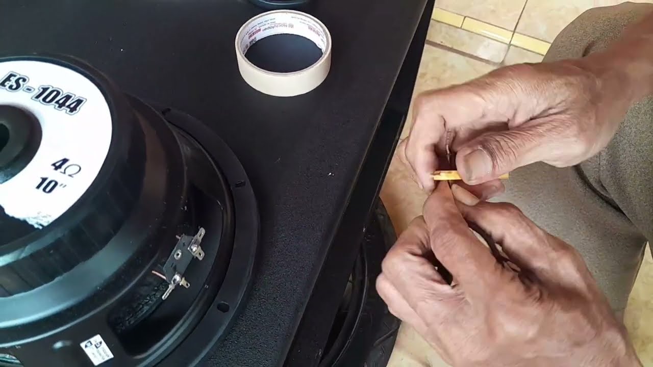 PASANG SPIKER SUBWOOFER EMBASSY 10 INCH 4 OHM MODEL 1044 KE BOX CUKUP MUDAH SEDERHANA