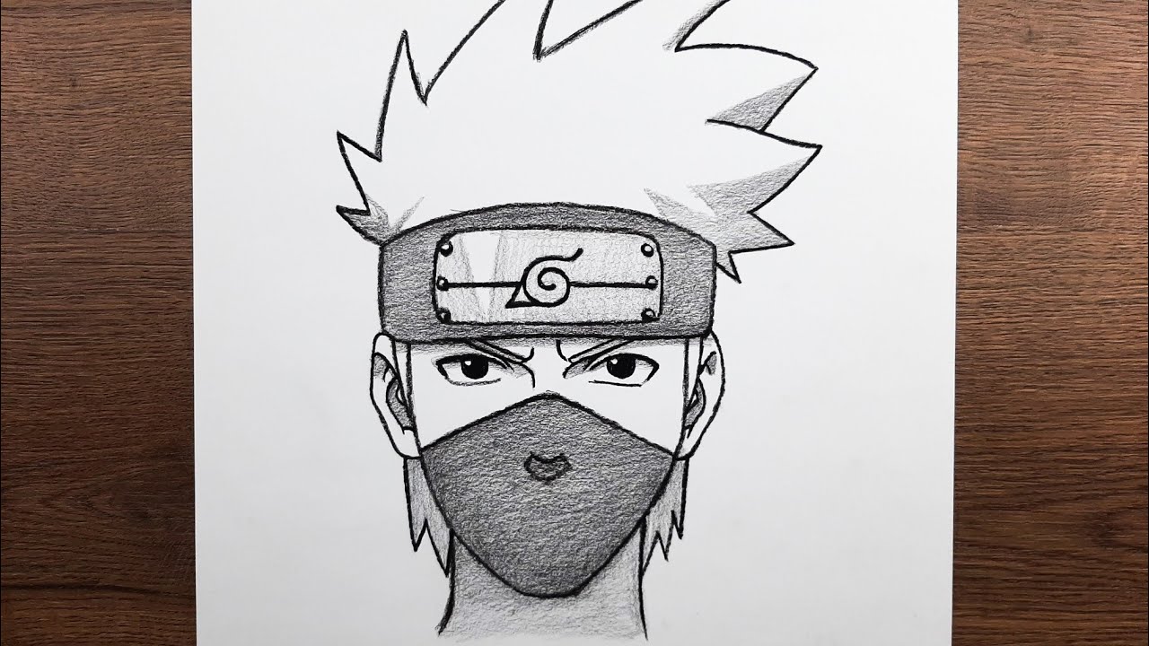 Easy kakashi drawing - How to draw kakashi hatake for beginners - Step by step