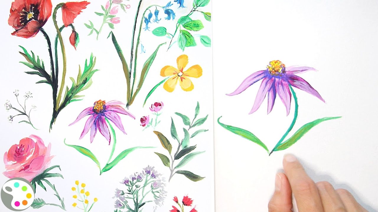 How to Paint Flowers with Acrylics | Beginner Painting Tutorial