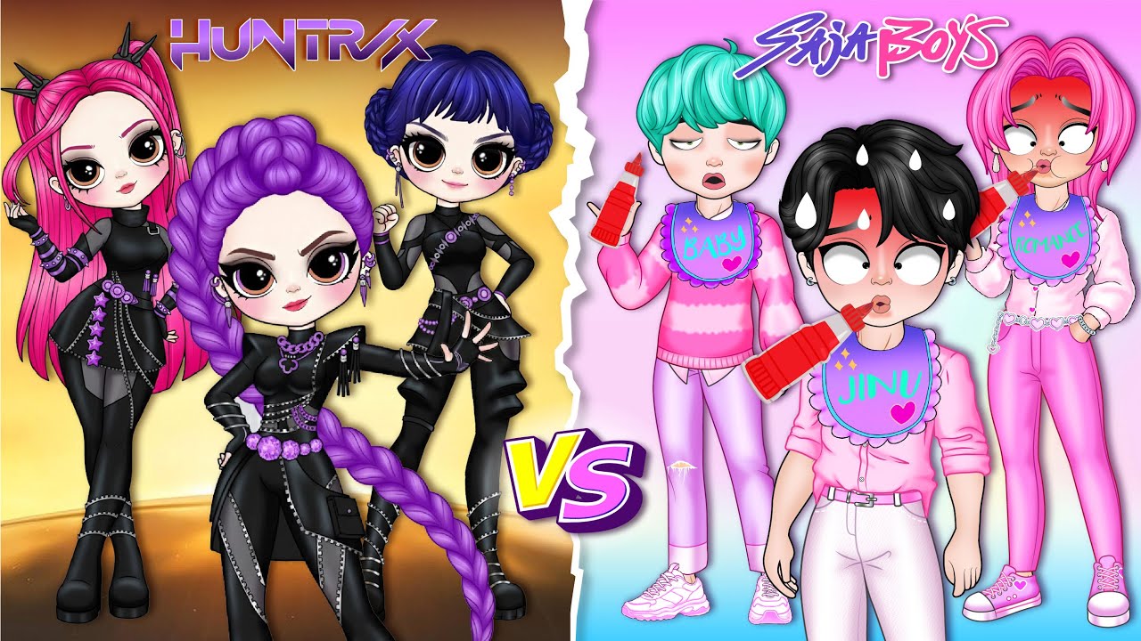 Охотники на демонов в стиле K-Pop: Huntrix против Saja Boys — кто победит? | Модные бумажные кукл...