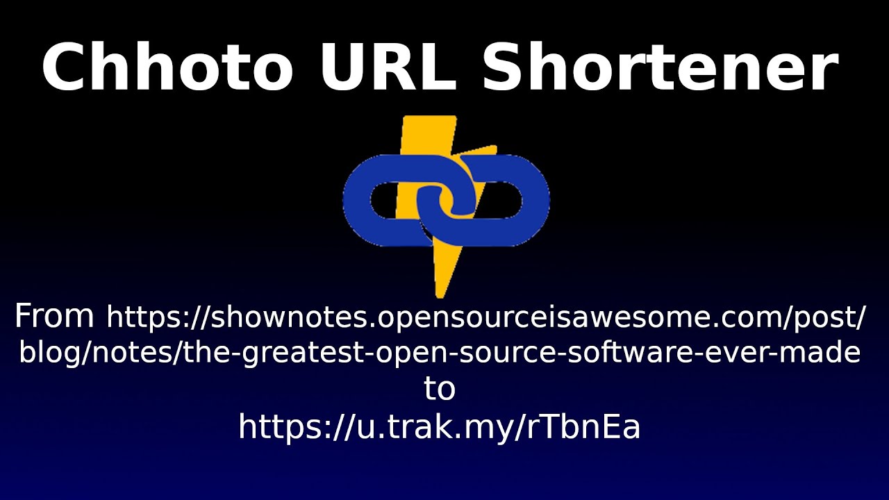 Chhoto URL Shortener - Open Source, Self Hosted, Efficient and Powerful.