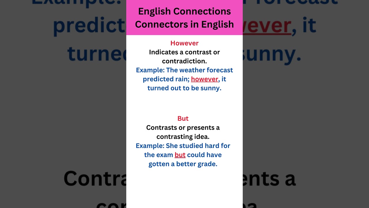 English Connections/Connectors in English Grammar