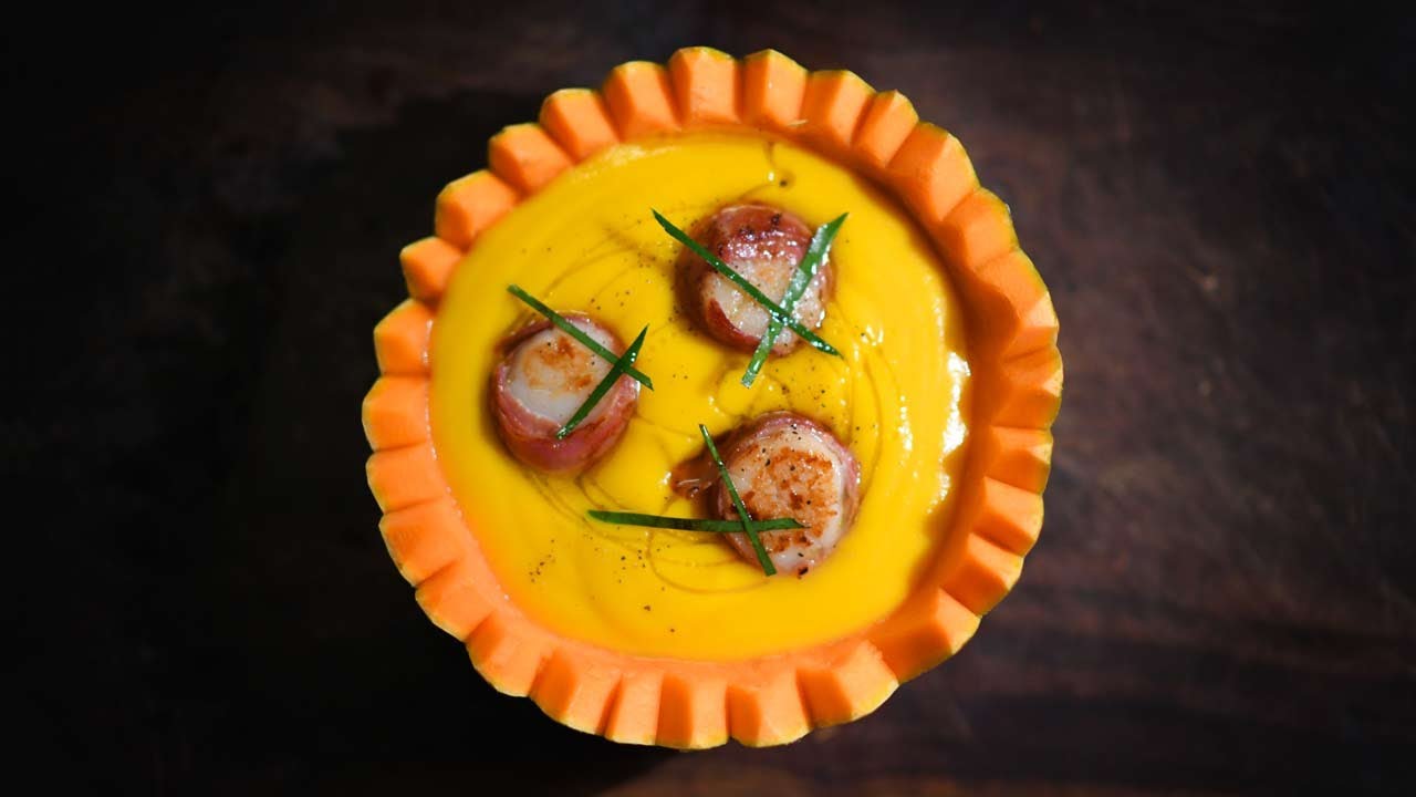 Crema di Zucca, Capesante e Speck | Le Ricette di Molto Italiano