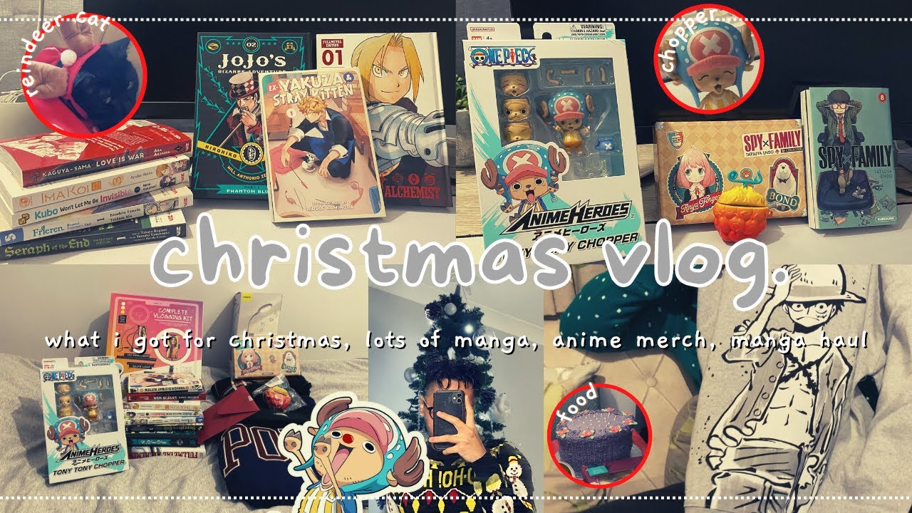 what i got for christmas, lots of manga, anime merch, manga haul 🎁 christmas vlog
